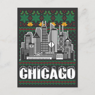 Cartão Postal Chicago Illinois Ugly Christmas
