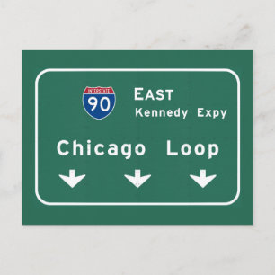 Cartão Postal Chicago Loop I-90 E Interstate Illinois IL