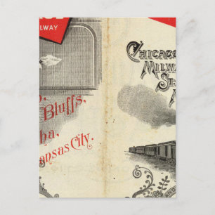 Cartão Postal Chicago Milwaukee and St Paul Railway
