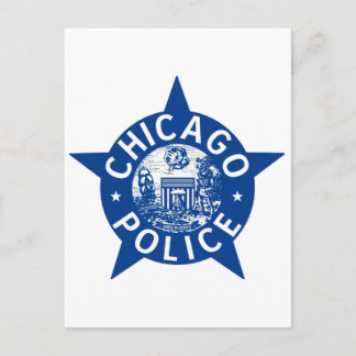 Cartão Postal Chicago Police VINTAGE STAR