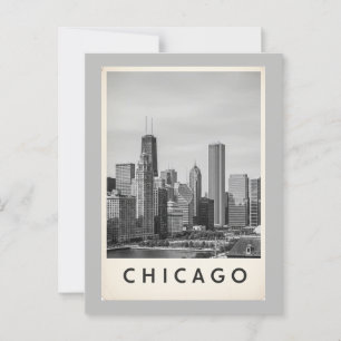 Cartão Postal chicago preto e branco