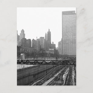 Cartão Postal Chicago Rail Yards Michigan Avenue 1960's Photo