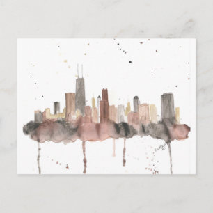 Cartão Postal Chicago Skyline