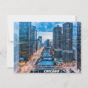 Cartão Postal Chicago Skyline