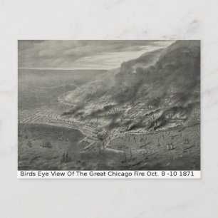 Cartão Postal Chicago Vintage View, O Excelente Chicago Fire