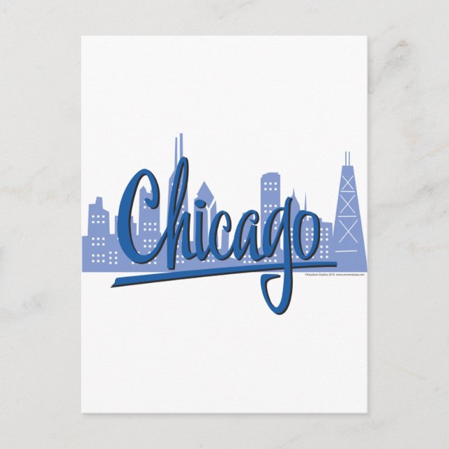Cartão Postal Chicago Windy City Skyline (Frente)