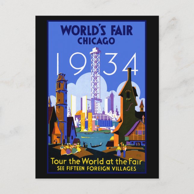 Cartão Postal Chicago World Fair 1934 (Frente)