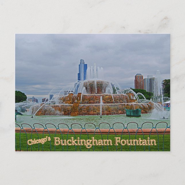 Cartão Postal Chicagos Buckingham Fountain (Frente)