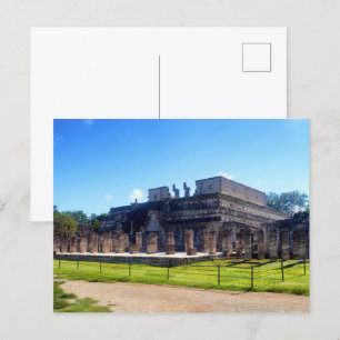 Cartão Postal Chichen Itza. Guerreiros do Templo