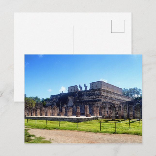 Cartão Postal Chichen Itza. Guerreiros do Templo (Frente/Verso)
