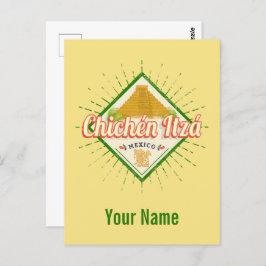 Cartão Postal Chichen Itza México Retro Mayan Vintage Yucatan