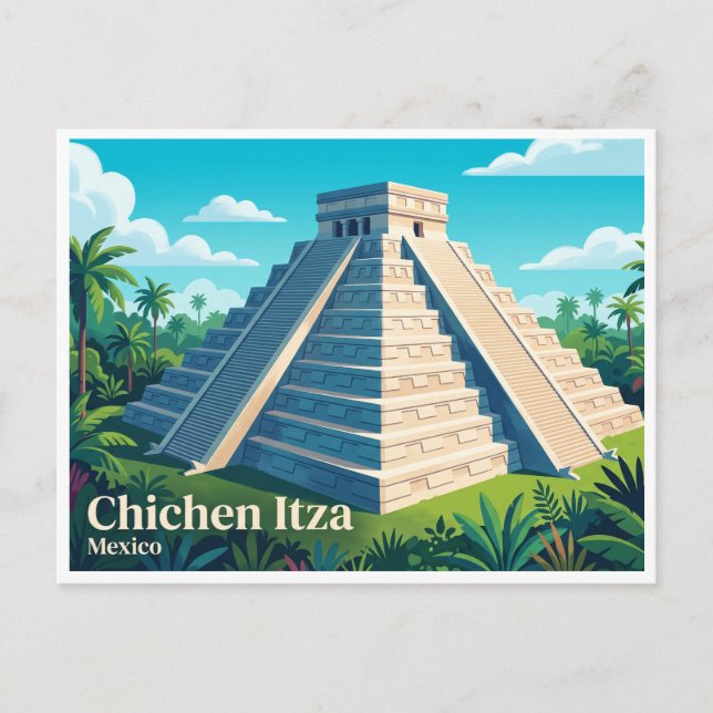 Cartão Postal Chichen Itza Piste México (Frente)