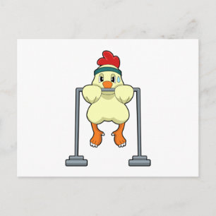 Cartão Postal Chicken at Fitness Pull-ups