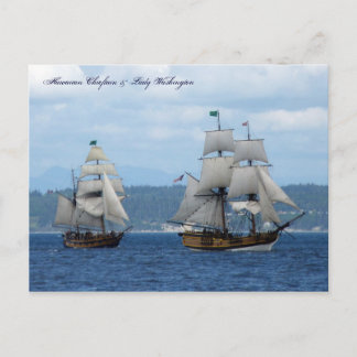 Cartão Postal Chieftain e Lady Washington Havaianos