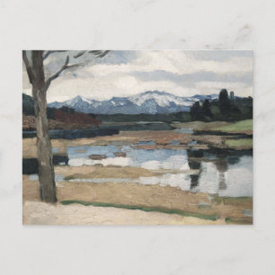 Cartão Postal Chiemsee Leo Putz Landscape Mountain Art