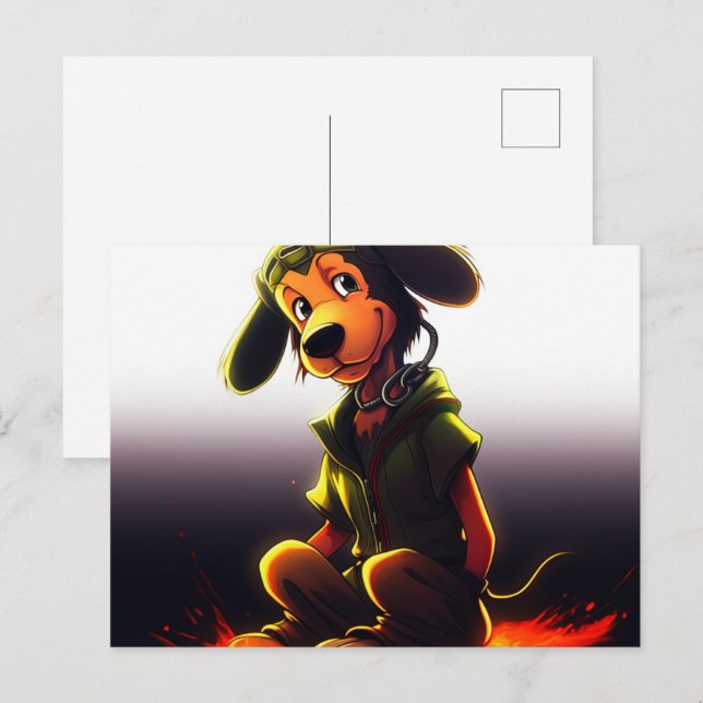 Cartão Postal Chien Jaune (Frente/Verso)