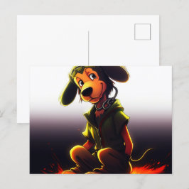 Cartão Postal Chien Jaune