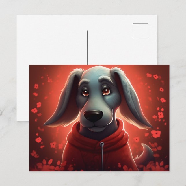 Cartão Postal Chien Rouge (Frente/Verso)