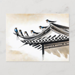 Cartão Postal Chifres no Teto de um Templo Chinês