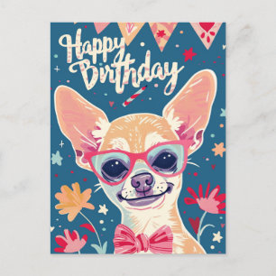 Cartão Postal Chihuahua Feliz Aniversário 