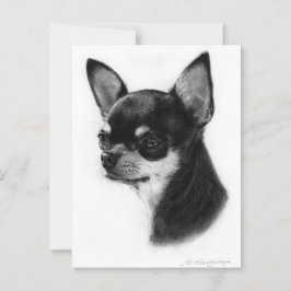 Cartão Postal Chihuahua Mão Pintada Trabalho de arte