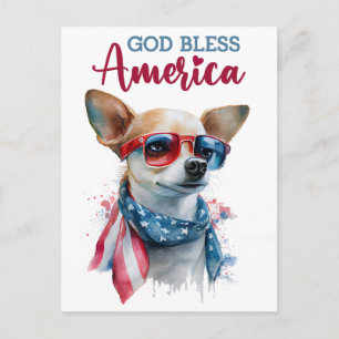 Cartão Postal Chihuahua Patriótico, Deus Abençoe a América Cartã
