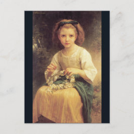 Cartão Postal Child Braiding a Crown by W.A. Bouguereau