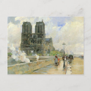 Cartão Postal Childe Hassam - Catedral de Notre Dame 1888