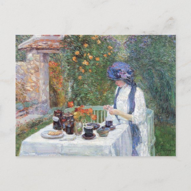 Cartão Postal Childe Hassam - O Terre-Cuits Tea Set (Frente)