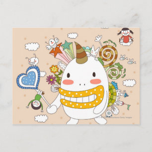 Cartão Postal Children playing with monster