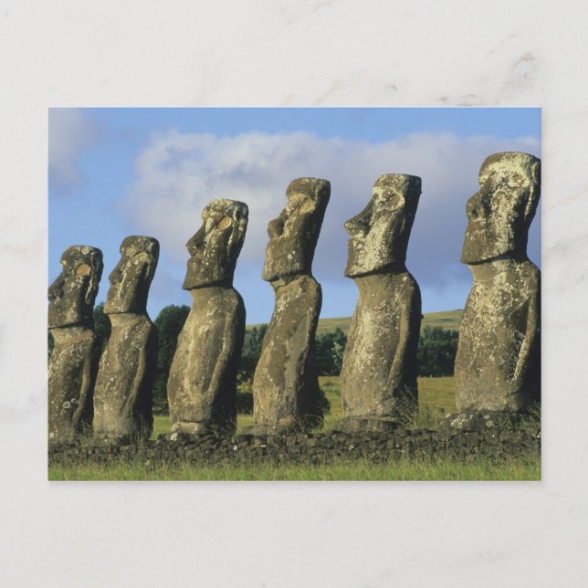 Cartão Postal Chile, Ilha da Páscoa, Rapa Nui, Ahu Akivi (Frente)