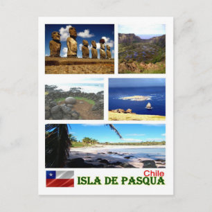 Cartão Postal Chile - Ilha Páscoa - Mosaico -