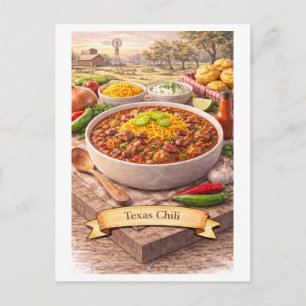 Cartão Postal Chili do Texas (Série de Comida Americana)
