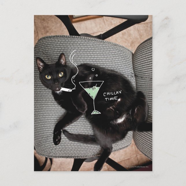 Cartão Postal Chillax Cat (Frente)