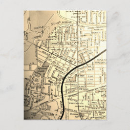 Cartão Postal Chilliwack, Colúmbia Britânica, Canadá - Mapa Vint