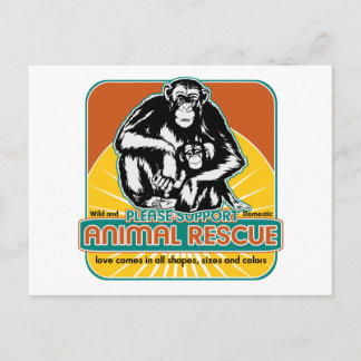 Cartão Postal Chimpanzé de Emergência Animal
