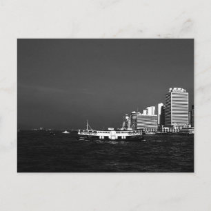 Cartão Postal China Antiga Hong Kong barco arranha-céu mar
