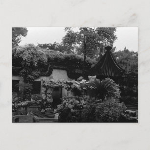 Cartão Postal China Antiga Jardim Yuyuan Xangai plantas vintage