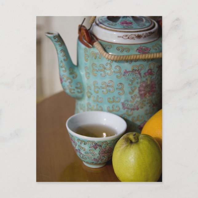 Cartão Postal China, Hong Kong. Bule chinês tradicional e (Frente)