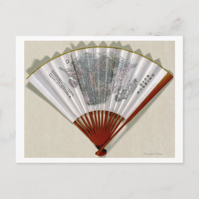 Cartão Postal China na face de um mapa do fãPanorâmico (Frente)