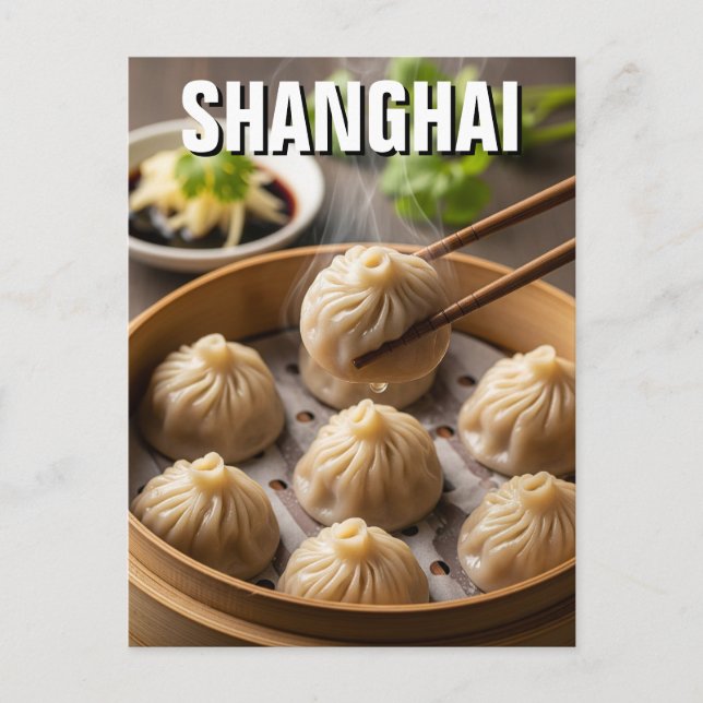 Cartão Postal China Shanghai Xiaolongbao (Frente)