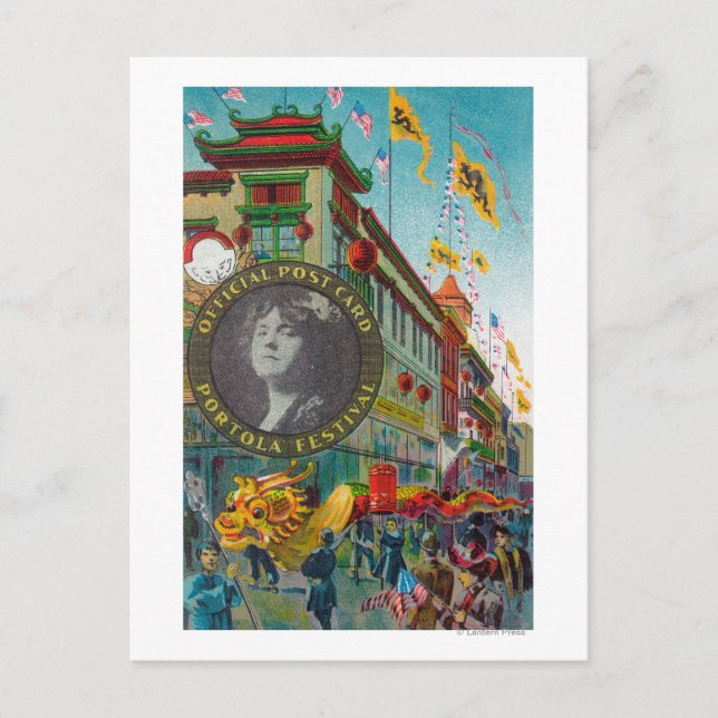 Cartão Postal Chinatown Parade para o Festival Portola (Frente)