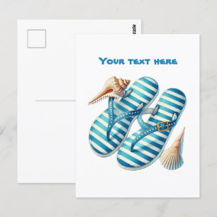 Cartão Postal Chinelos de praia fofos