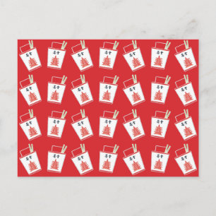 Cartão Postal Chinês Vermelho Sai