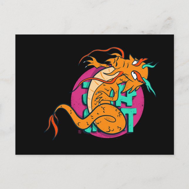 Cartão Postal Chinese Dragon Long Asian Style Street Wear (Frente)