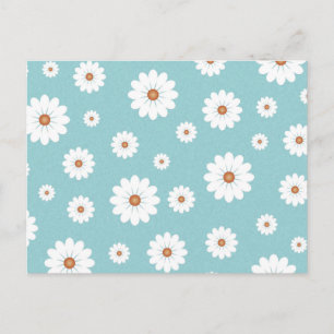 Cartão Postal chique Bonita Daisy Daisies Floral Flor