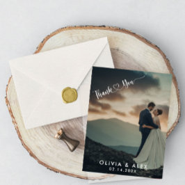 Cartão Postal Chique Minimalista | Agradecimento de Caligrafia E