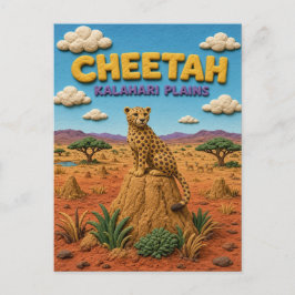 Cartão Postal Chita Planícies Kalahari Moderno KlayKoo