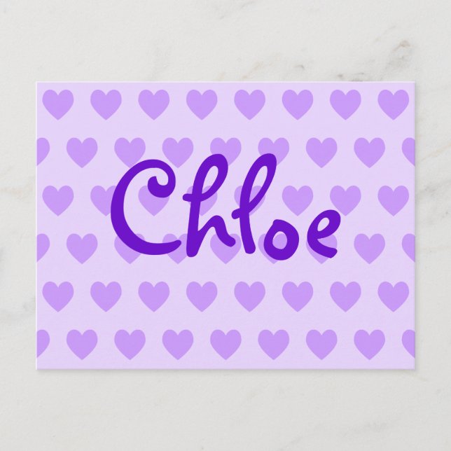 Cartão Postal Chloe no roxo (Frente)