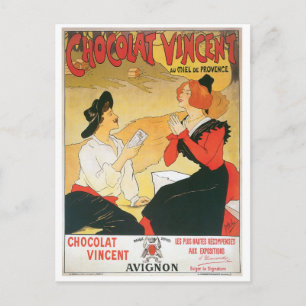 Cartão Postal Chocolat Vincent Vintage Comida Anúncio Art
